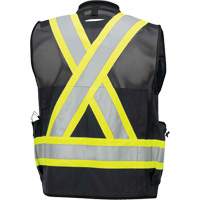 6679 High-Visibility Antimicrobial Mesh-Back Surveyor Vest, Black, Small, Polyester Cantin et fils