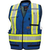 6681 High-Visibility Antimicrobial Mesh-Back Surveyor Vest, Royal Blue, Small, Polyester Cantin et fils