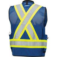 6681 High-Visibility Antimicrobial Mesh-Back Surveyor Vest, Royal Blue, Small, Polyester Cantin et fils