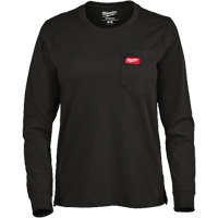 GRIDIRON Long Sleeve Pocket T-Shirt, Women's, X-Small, Black Cantin et fils