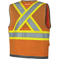Pioneer Mesh Back Zip Front Surveyor Safety Vest, High Visibility Orange, Small, Polyester Cantin et fils