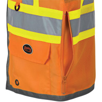 Pioneer Mesh Back Zip Front Surveyor Safety Vest, High Visibility Orange, Small, Polyester Cantin et fils