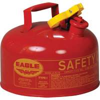 Bidon de s&eacute;curit&eacute; pour les produits inflammables, Type I, Acier galvanis&eacute;, 2 gal. US, Rouge, Homologu&eacute; FM/List&eacute; UL/ULC Cantin et fils