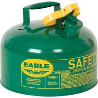 Safety Can for Combustibles, Type I, Galvanized Steel, 2 US gal., Green, FM Approved/UL/ULC Listed Cantin et fils