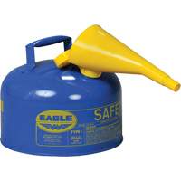 Safety Can for Kerosene with Funnel, Type I, Galvanized Steel, 2.5 US gal., Blue, FM Approved/UL/ULC Listed Cantin et fils