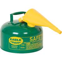 Safety Can for Combustibles with Funnel, Type I, Galvanized Steel, 2.5 US gal., Green, FM Approved/UL/ULC Listed Cantin et fils