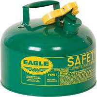 Safety Can for Combustibles, Type I, Galvanized Steel, 2.5 US gal., Green, FM Approved/UL/ULC Listed Cantin et fils