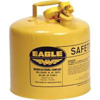 Safety Can for Diesel, Type I, Galvanized Steel, 5 US gal., Yellow, FM Approved/UL/ULC Listed Cantin et fils