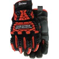010R Extreme Red Impact Resistant Gloves, X-Small, Microfibre Palm, Hook & Loop Cuff Cantin et fils