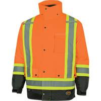 5056 Pioneer&reg; Yukon 7-in-1 Waterproof Winter Safety Parka, Polyester, Black/High Visibility Orange, X-Small Cantin et fils