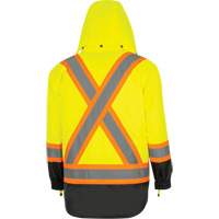 5057 Pioneer&reg; Yukon 7-in-1 Waterproof Winter Safety Parka, Polyester, Black/High Visibility Lime-Yellow, X-Small Cantin et fils