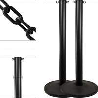 Industrial Stanchion Kit with Plastic Chain, 37" High, Black Cantin et fils