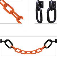 Magnetic Chain Barrier Warehouse Kit, Orange, 2" Link, 15' Length Cantin et fils