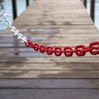 Bicolour Plastic Barrier Chain, Green/White, 2" Link, 500' Length Cantin et fils