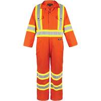 High-Visibility Unlined Coveralls, Small, High Visibility Orange Cantin et fils