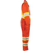High-Visibility Unlined Coveralls, Small, High Visibility Orange Cantin et fils