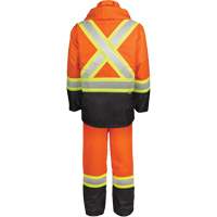 Ensemble de pluie haute visibilit&eacute; en tissu 150 deniers, Polyester, Petit, Orange haute visibilit&eacute; Cantin et fils