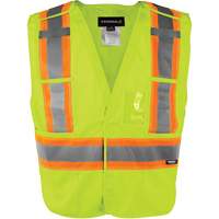 Gilet haute visibilit&eacute; &agrave; d&eacute;tachement rapide en 5 points, Orange haute visibilit&eacute;, Moyen/Petit, Polyester Cantin et fils