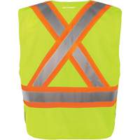 Gilet haute visibilit&eacute; &agrave; d&eacute;tachement rapide en 5 points, Orange haute visibilit&eacute;, Moyen/Petit, Polyester Cantin et fils