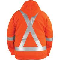 High-Visibility Wind Resistant Zip-Front Sweatshirt with DetachableHood, Men's, Small, High Visibility Orange, 27.7 cal/cm² Cantin et fils