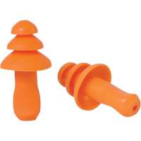 SEALTEC TipGrip Orange TPR Triple-Flange Reusable Earplugs, Uncorded, Bulk - Box, 26 dB dB NRR, One-Size Cantin et fils