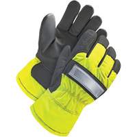 Gants d'ajusteur haute-visibilit&eacute;, T-petit, Paume en Cuir fleur de ch&egrave;vre, Doublure en Thinsulate Cantin et fils