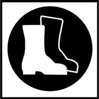Right to Know Pictogram Labels -Boots, Vinyl, Sheet, 5/8" L x 3/4" W Cantin et fils