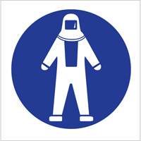Right to Know Pictogram Labels - Full Protection Suit, Vinyl, Sheet, 1-1/4" L x 1-1/2" W Cantin et fils