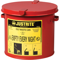 Oily Waste Cans, FM Approved/UL Listed, 2 US gal., Red Cantin et fils