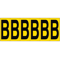 Individual Adhesive Letter Markers, B, 2-15/16" H, Black on Yellow Cantin et fils