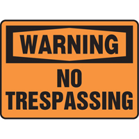 "No Trespassing" Sign, 7" x 10", Vinyl, English Cantin et fils