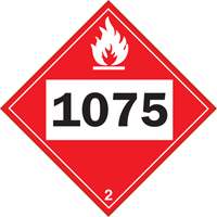 Plaque-&eacute;tiquette TMD 1075 pour gaz inflammable oxyg&egrave;ne liqu&eacute;fi&eacute;, Plastique Cantin et fils