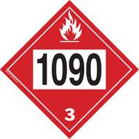 Plaque-&eacute;tiquette TMD 1090 pour liquide inflammable ac&eacute;tone, Plastique Cantin et fils