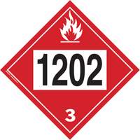 Plaque-&eacute;tiquette TMD 1202 pour liquide inflammable huile combustible, Plastique Cantin et fils