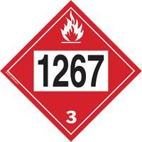 Plaque-&eacute;tiquette TMD 1267 pour liquide inflammable p&eacute;trole brut, Vinyle adh&eacute;sif Cantin et fils