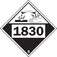 Plaque-&eacute;tiquette TMD 1830 pour mat&eacute;riaux corrosifs acide sulfurique, Plastique Cantin et fils