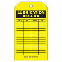 &eacute;tiquettes registres de lubrifications, Polyester, 4" la x 7" h, Anglais Cantin et fils