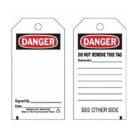 &eacute;tiquettes de pr&eacute;vention des accidents, Polyester, 3" la x 5-3/4" h, Anglais Cantin et fils