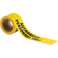 Ruban pour barricade, Anglais, 3" la x 200' lo, 3 mils, Noir sur jaune Cantin et fils