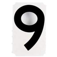 Quick-Align&reg; Individual Gothic Number and Letter Labels, 9, 4" H, Black Cantin et fils