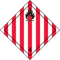&eacute;tiquettes d'exp&eacute;dition TMD, Classe 4,1, Solides inflammables, Papier Cantin et fils