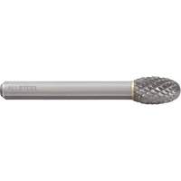ALLSTEEL Egg Shape Carbide Burr, SE-3, 3/8" Dia., 1/4" Shank, 5/8" Depth of Cut Cantin et fils