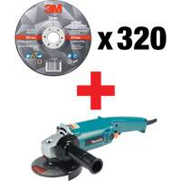 Silver Grinding Wheel & Angle Grinder Kit, 5" x 1/4", 7/8" Arbor, Ceramic, Type 27 Cantin et fils