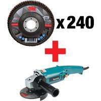 769F Flap Disc & Angle Grinder Kit, 4-1/2" x 7/8", Type 29, 60+ Grit, Ceramic Cantin et fils