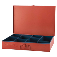 Compartment Box With 12 Adjustable Compartments, 12" D x 18" W x 3" H, Red Cantin et fils