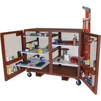 Armoire mobile en treillis, Acier, 49 pi³, Rouge Cantin et fils