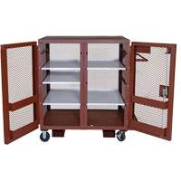 Armoire mobile en treillis, Acier, 37 pi³, Rouge Cantin et fils