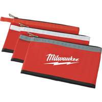 Coloured Zippered Pouches - Set of 3, Canvas, 3 Pockets, Black/Red Cantin et fils