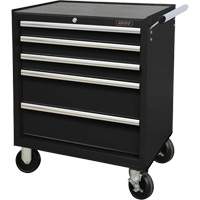 Chariot &agrave; outils industriel, 5 tiroirs, 27" la x 18-3/4" p x 31-1/2" h, Noir Cantin et fils