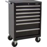 Chariot &agrave; outils industriel, 7 tiroirs, 27" la x 18-3/4" p x 39" h, Noir Cantin et fils